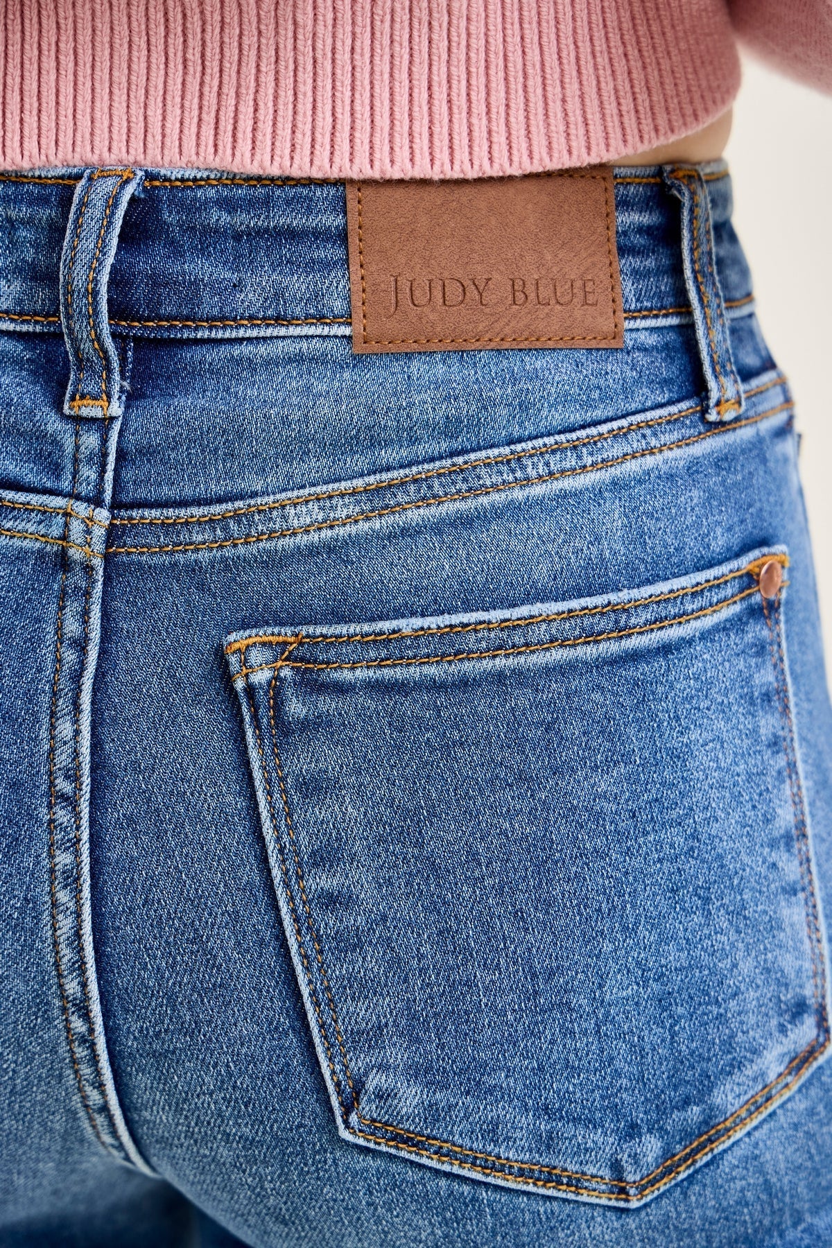 Sally High Rise Front Seam Detail & Cuffed Straight Fit Jeans