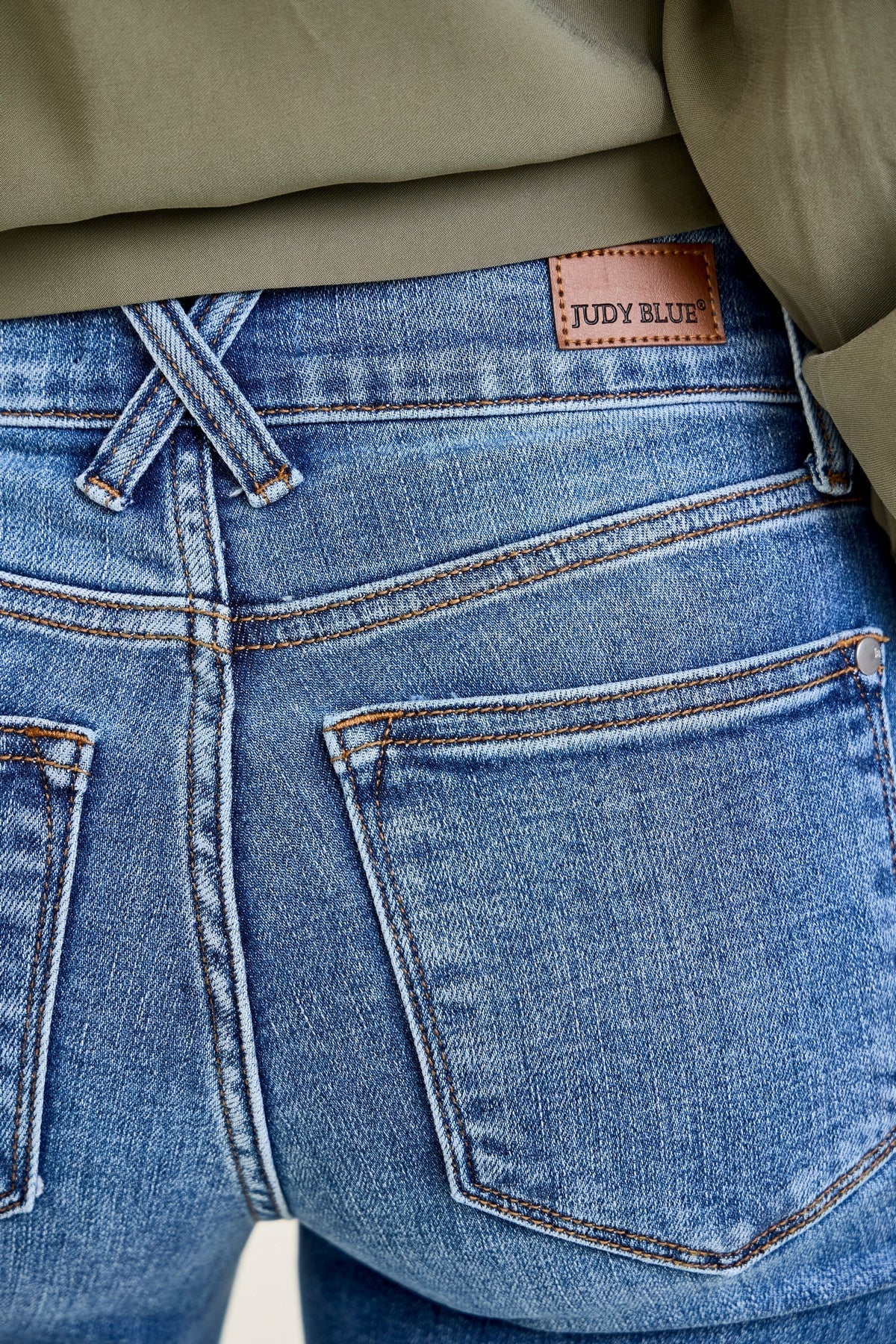 Clementine High Rise Double Button Wide Leg Denim Jeans