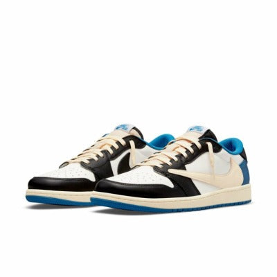 Fragment Design x Travis Scott x Air Jordan 1 Retro Low ‘Sail Black Military Blue’