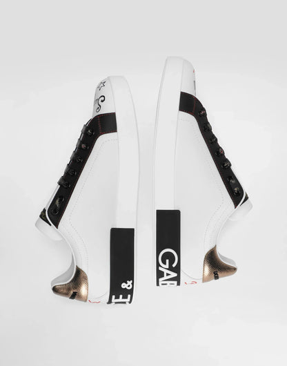 D&G Portofino Sneakers In Printed Nappa Calfskin With Patch