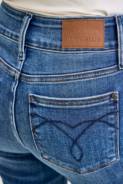 Daisy Bootcut with Double-Button Waist and Frayed Hem