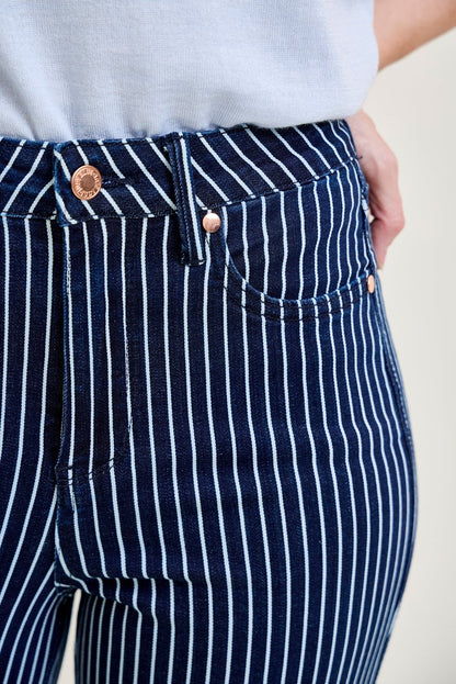 Vetti High Rise Tummy Control Striped Straight Fit