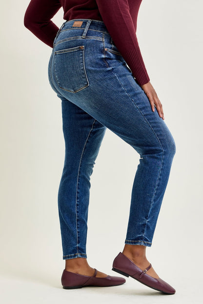 Joey Mid Rise Skinny Jeans With Handsand - PLUS