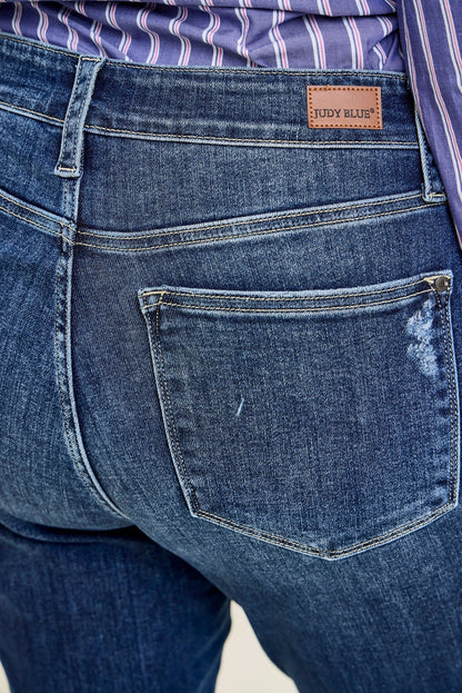 Lucy Mid Rise Hand Sand & Mildly Distressed Bootcut Jeans - PLUS