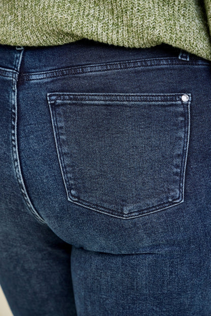 Lisa High Rise Button Fly Hem Distressed Straight Jeans - PLUS