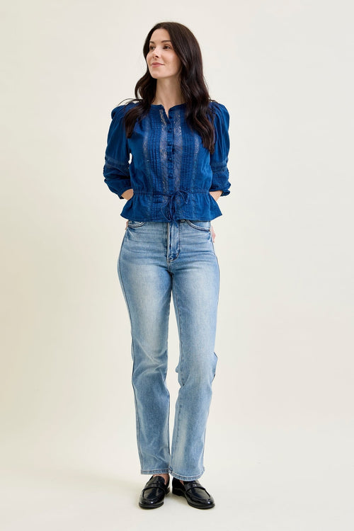 Kamila High Rise Tummy Control Straight Jeans