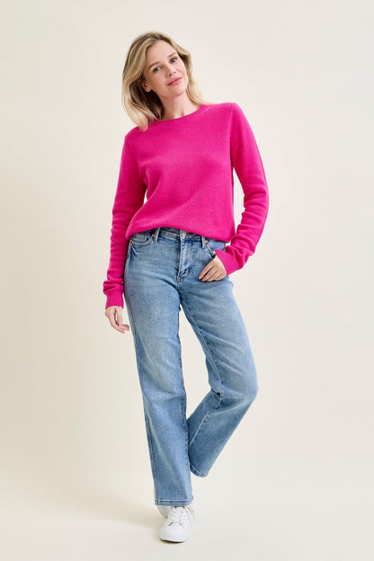 Haven Mid Rise Tummy Control Vintage Wash Straight Jeans