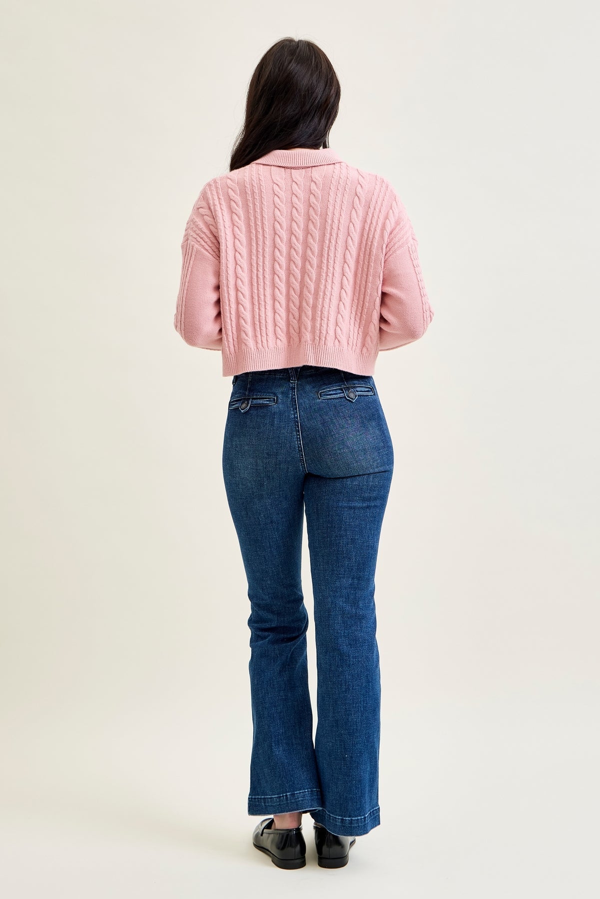 Violet High Rise Contrast Wash Bootcut Jeans