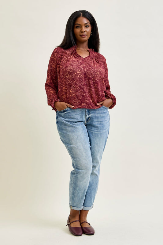 Michelle Mid Rise Vintage Wash Boyfriend Jeans - PLUS