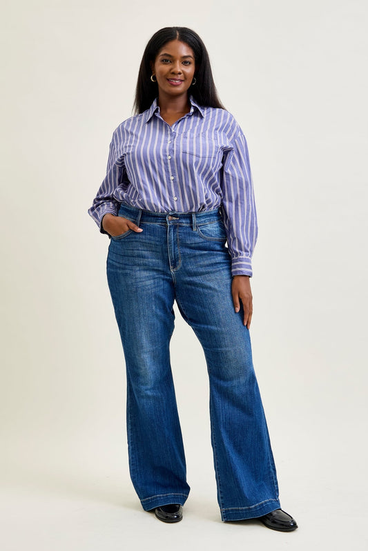 Penny Wide Hem Flare Jeans - PLUS