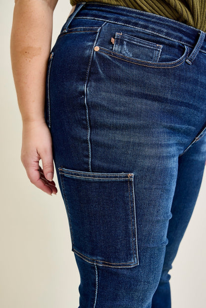 Karla High Rise Cargo Bootcut Jeans - PLUS