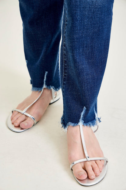 Natalie Mid Rise Non-Distressed Hem Bootcut Jeans