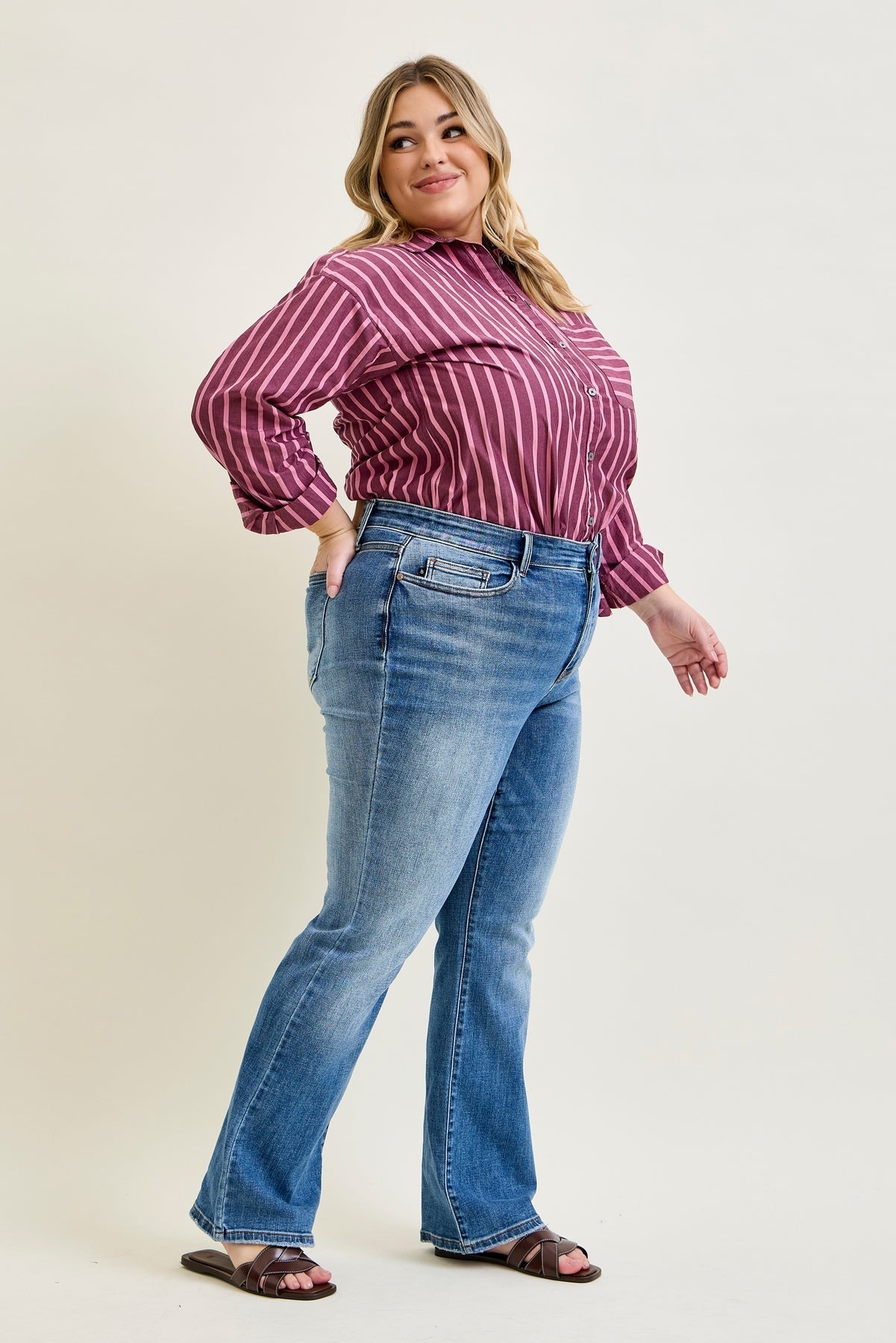 Lila Mid Rise Vintage Bootcut Jeans - PLUS