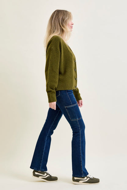 Karla High Rise Cargo Bootcut Jeans