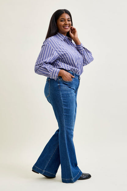 Penny Wide Hem Flare Jeans - PLUS