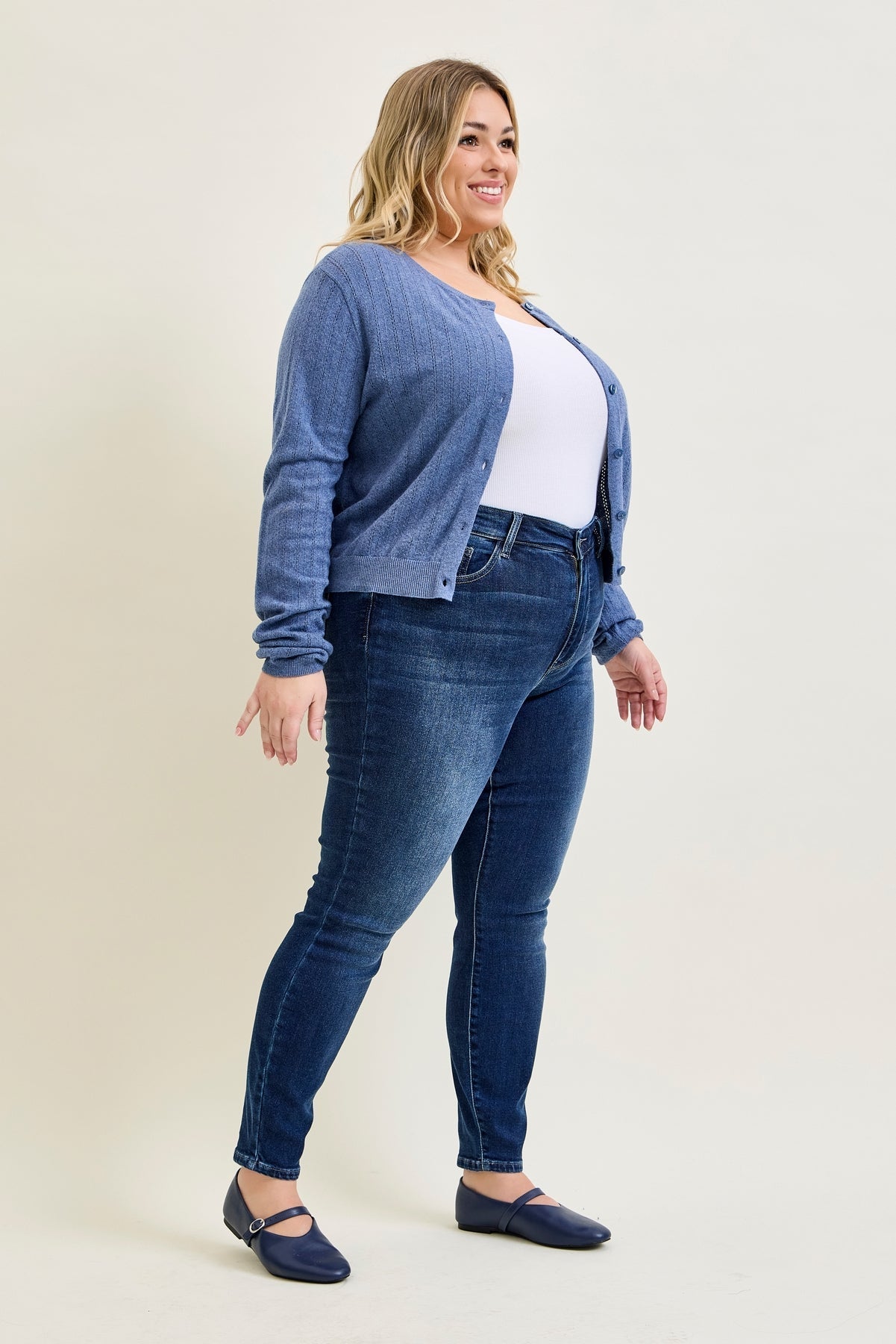 Lillian Mid Rise ThermaDENIM Skinny Jeans - PLUS