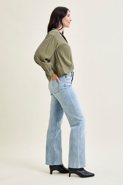 Florence High Rise Light Wash Straight Leg Jeans