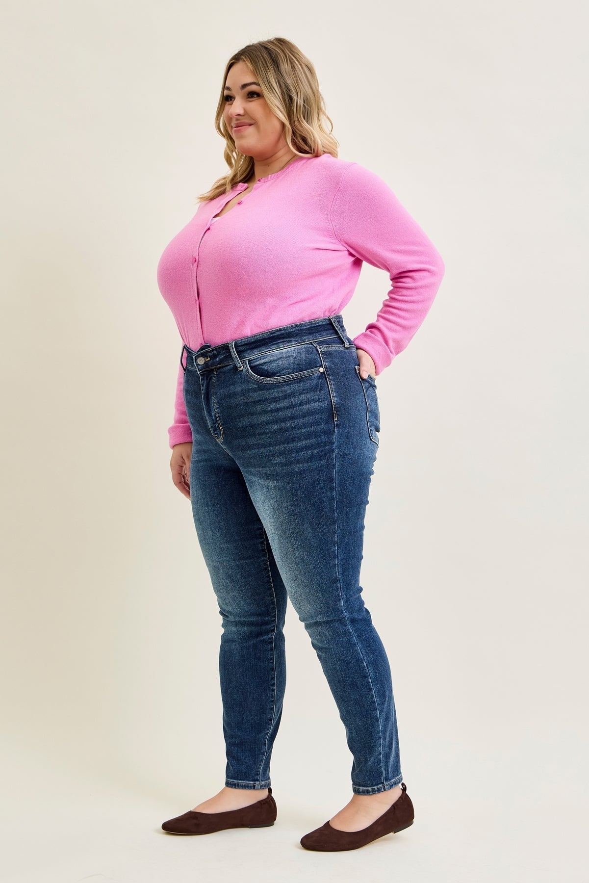 Jennifer Mid Rise ThermaDENIM Skinny Jeans Plus