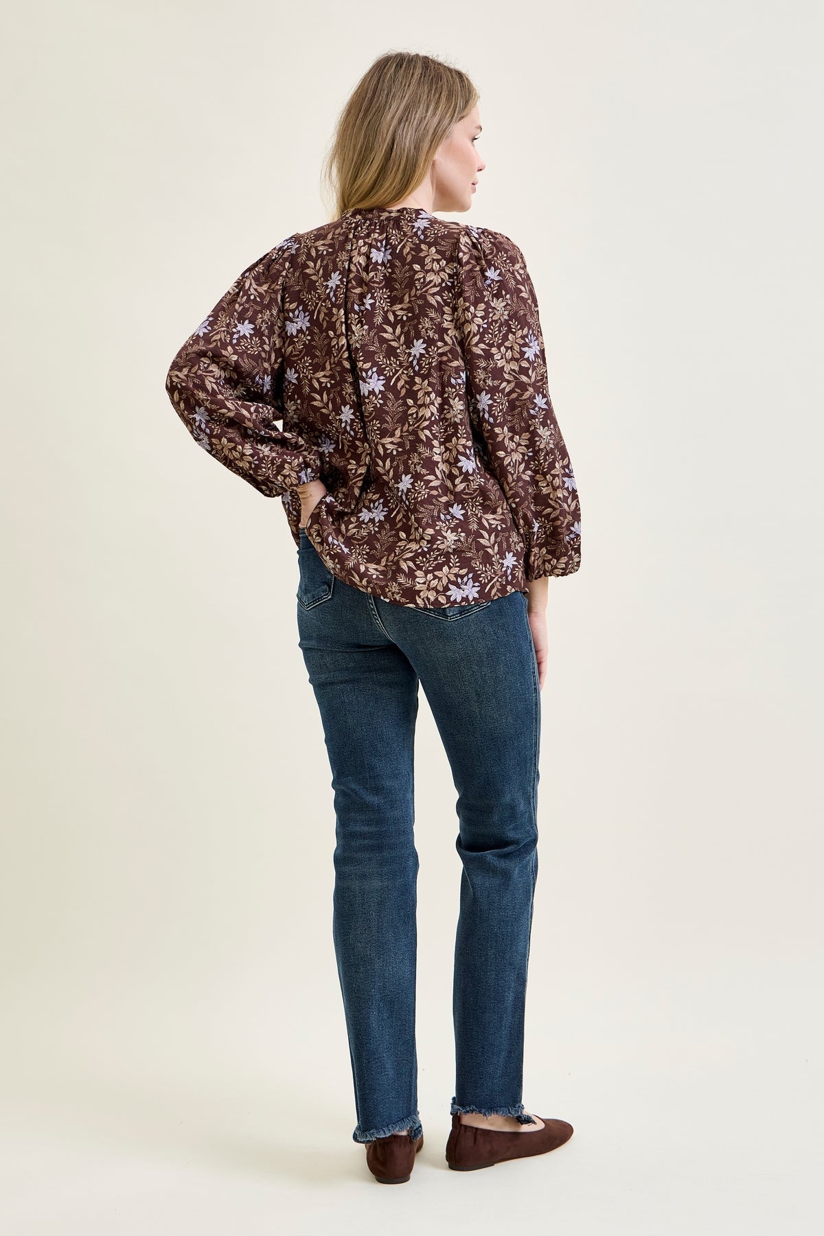 Lisa High Rise Button Fly Hem Distressed Straight Jeans