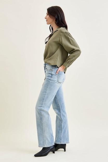 Florence High Rise Light Wash Straight Leg Jeans