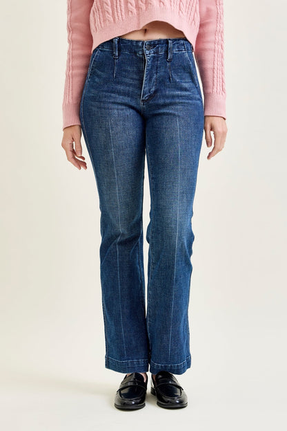 Kathy Mid Rise Bootcut Trousers with TC & Welt Pockets