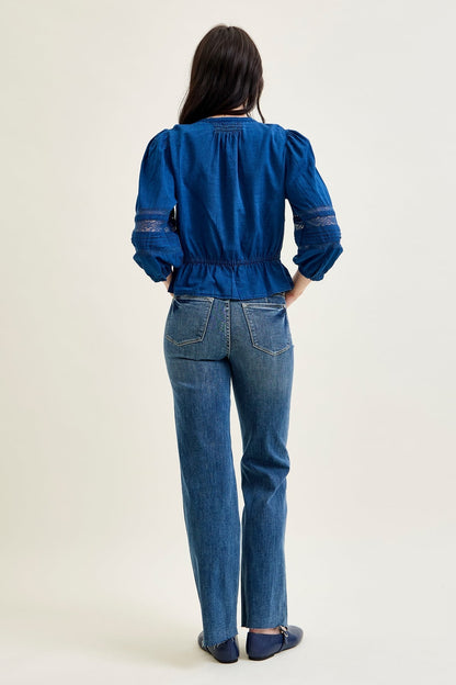 Alyson Mid Rise Tummy Control Vintage Straight Jeans