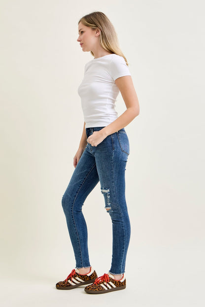 Andrea High Waist Skinny Jeans with Rips