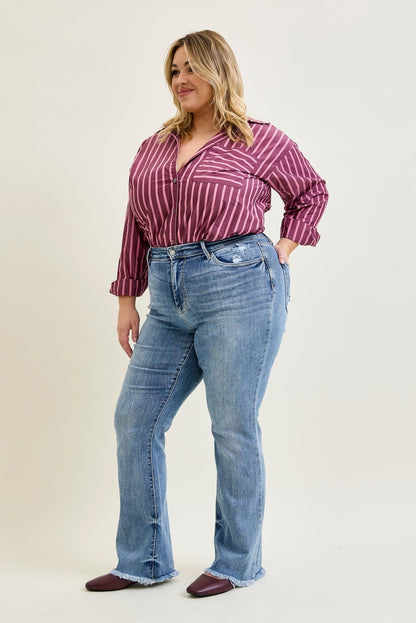 Dana High Rise Bootcut with Fray Hem - PLUS