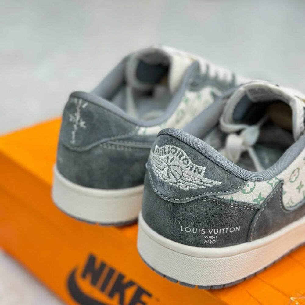 Louis Vuitton x Nike Air Jordan 1 Low “Green Monogram Suede” (Custom)