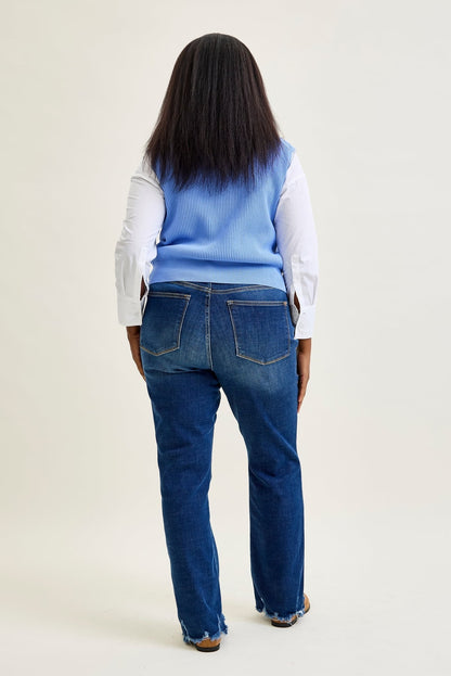 Natalie Mid Rise Non-Distressed Hem Bootcut Jeans - PLUS