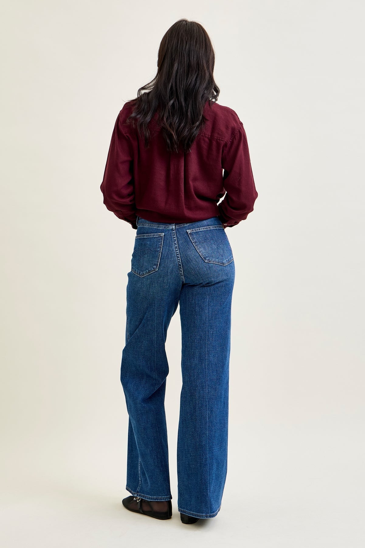 Claribel High Rise Tummy Control Retro Wide Leg Jeans