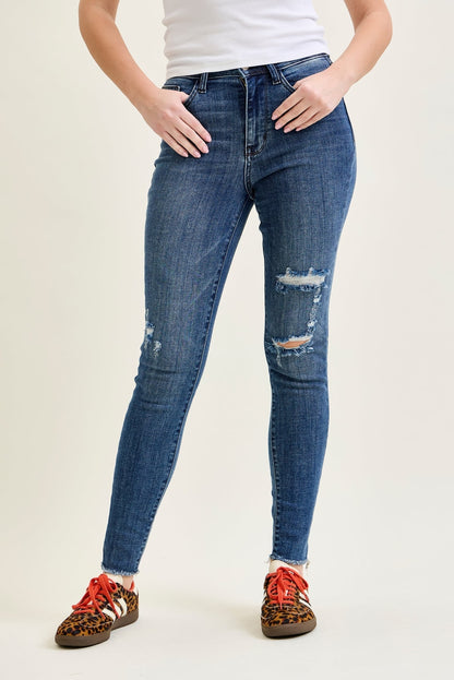 Andrea High Waist Skinny Jeans with Rips