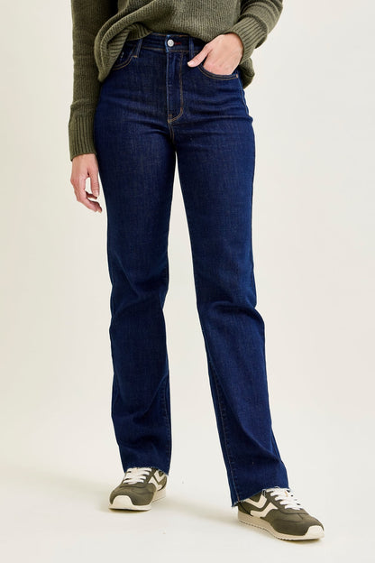 Chloe High Rise Vintage & Back Darts Straight Leg Jeans