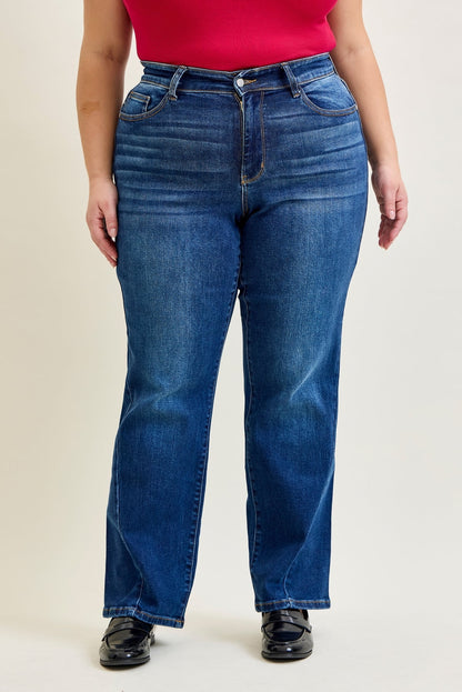 Aubrey Mid Rise Side Seam Detail Straight - PLUS