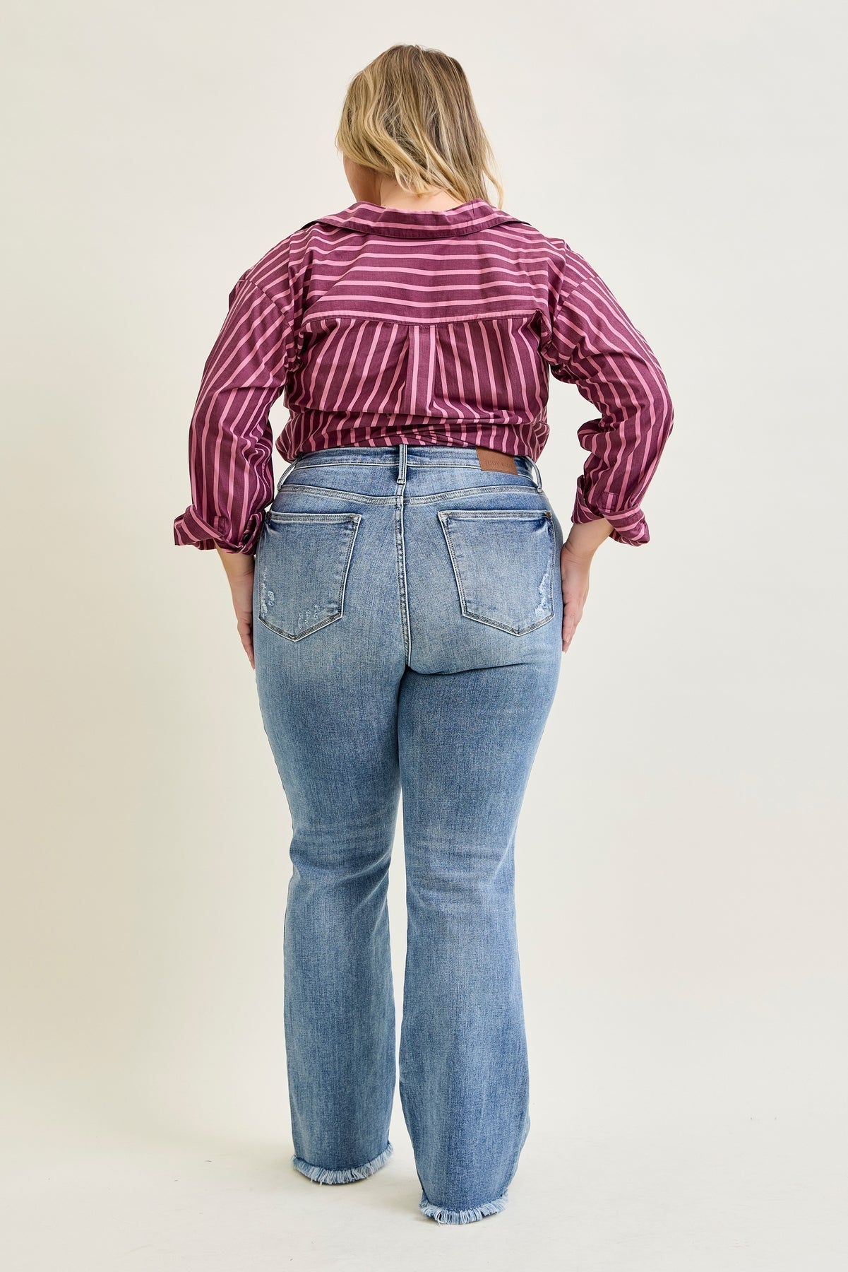 Dana High Rise Bootcut with Fray Hem - PLUS