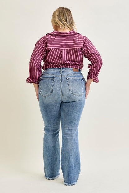 Dana High Rise Bootcut with Fray Hem - PLUS