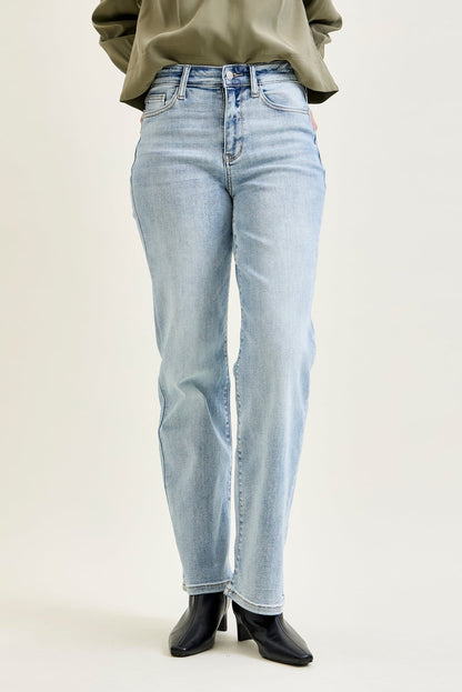 Florence High Rise Light Wash Straight Leg Jeans