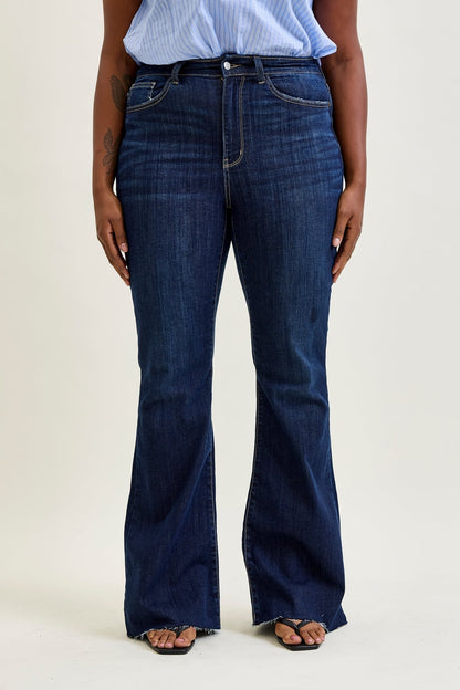 Lily High Rise Raw Hem Flare - PLUS