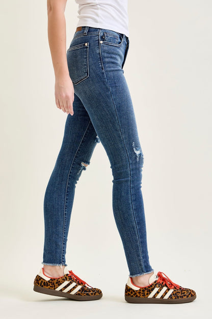 Andrea High Waist Skinny Jeans with Rips
