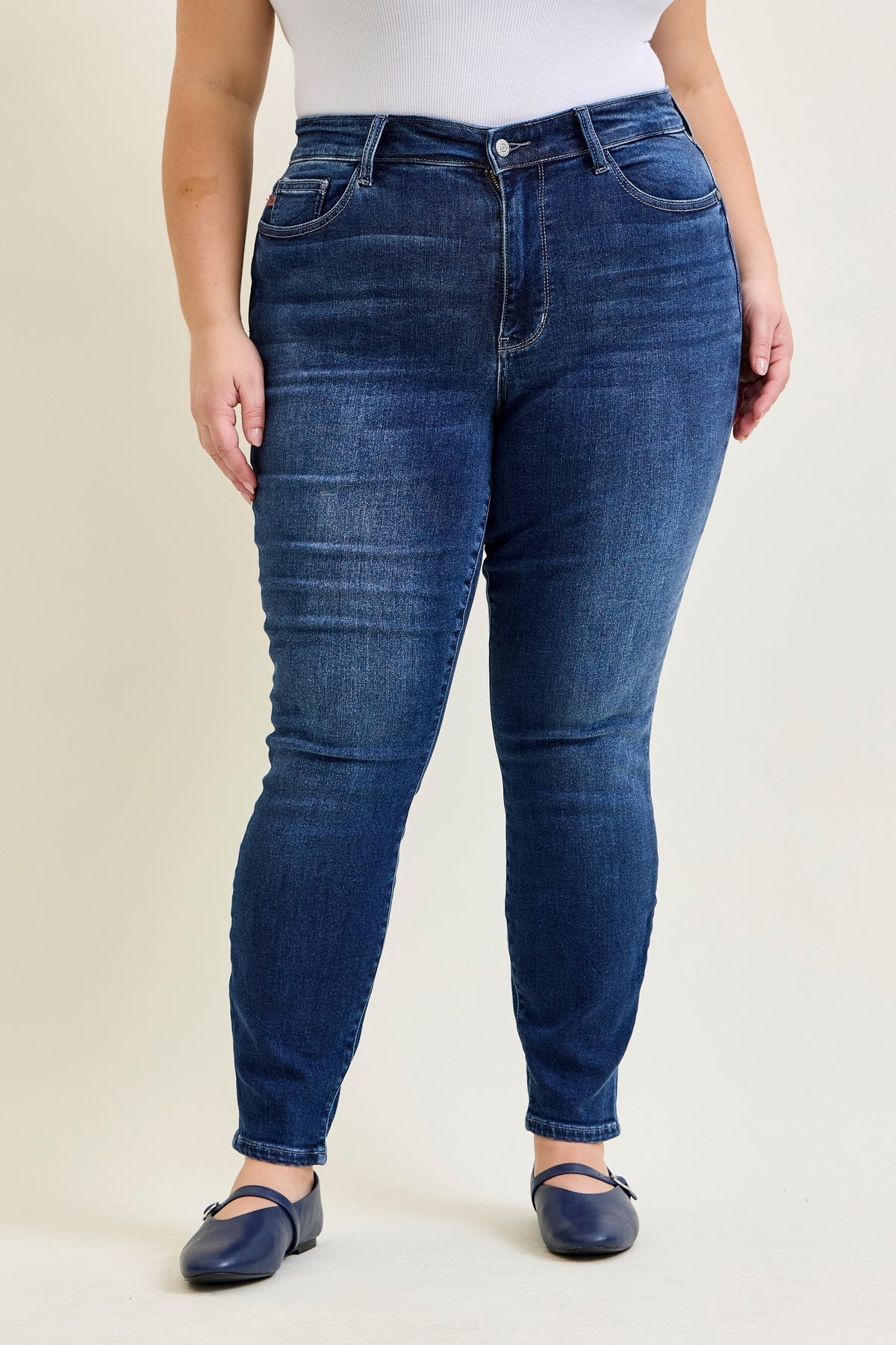 Lillian Mid Rise ThermaDENIM Skinny Jeans - PLUS