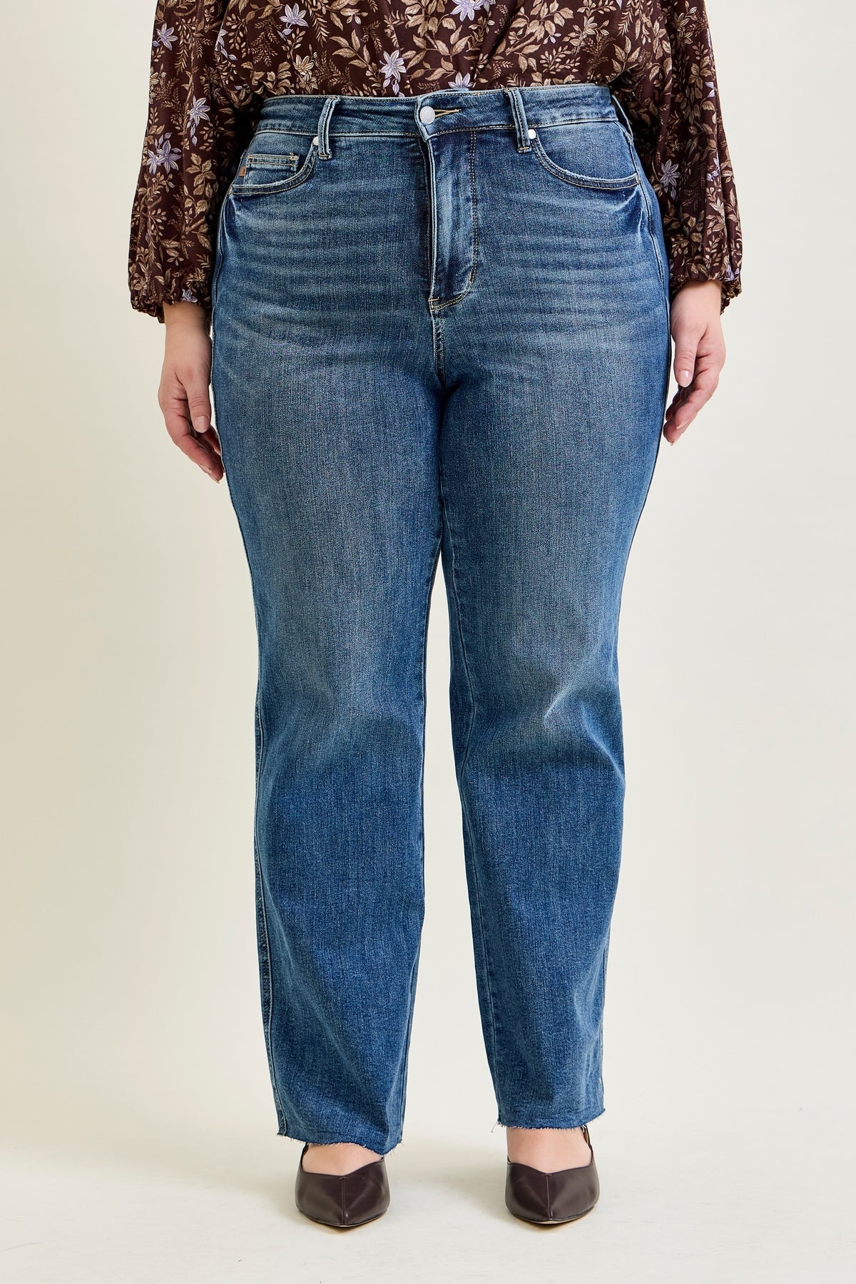 Alyson Mid Rise Tummy Control Vintage Straight Jeans - PLUS