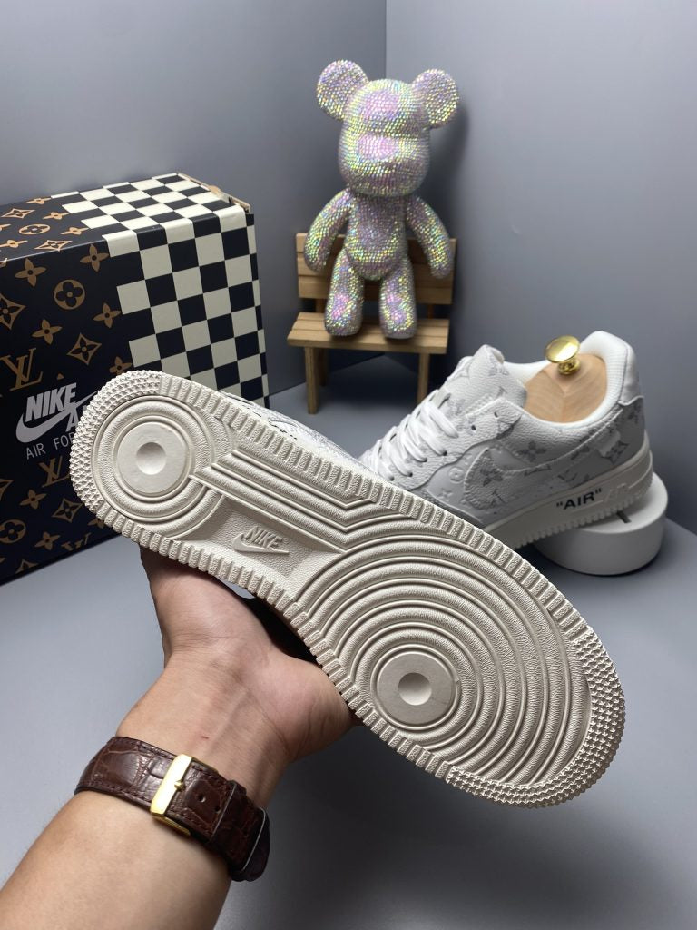 Louis Vuitton x Nike Air Force 1 Frost White Luxe Edition (Custom)