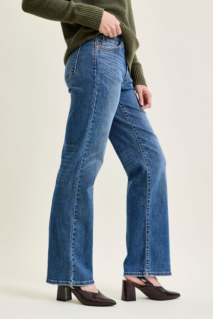 Samantha Mid Rise V-Front Straight Jeans