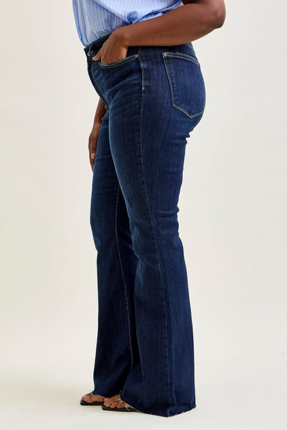 Lily High Rise Raw Hem Flare - PLUS