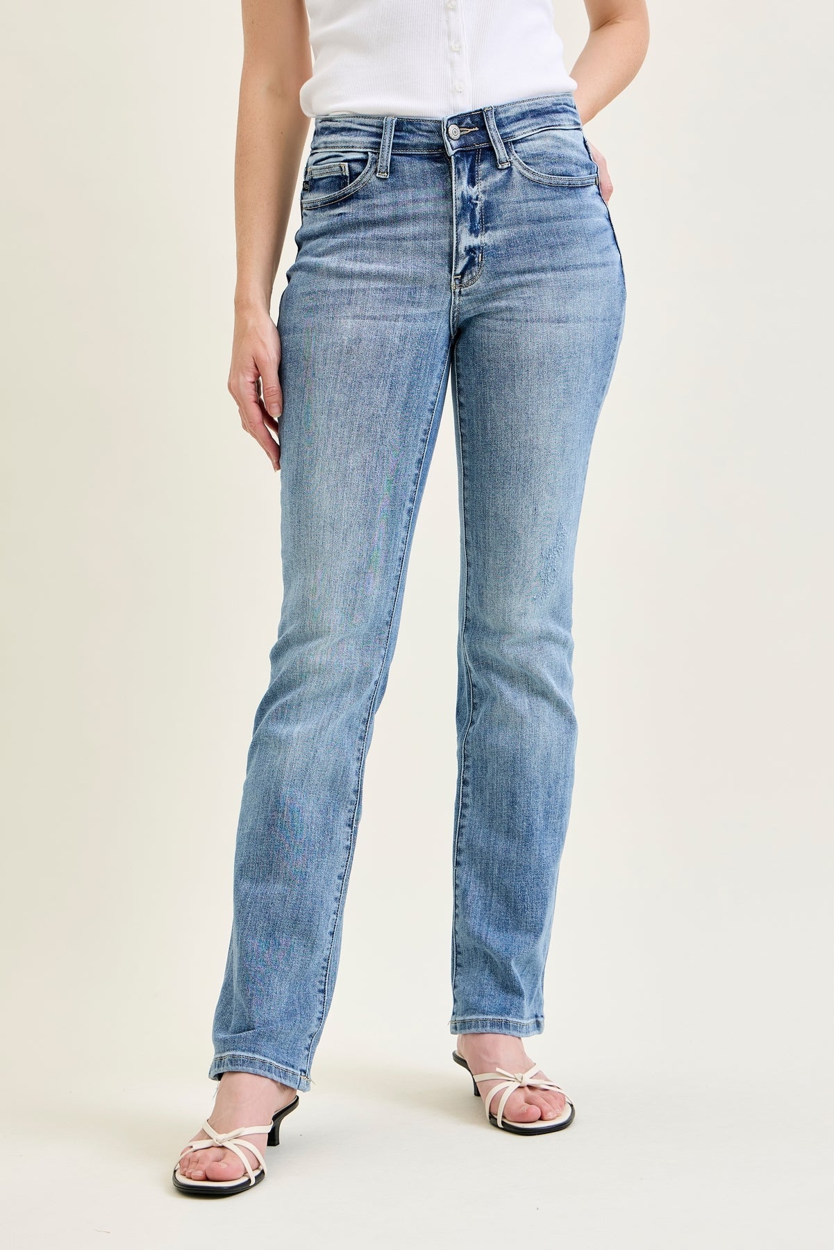 Ashley Mid Rise Bootcut Jeans