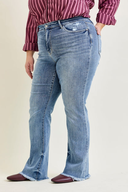 Dana High Rise Bootcut with Fray Hem - PLUS