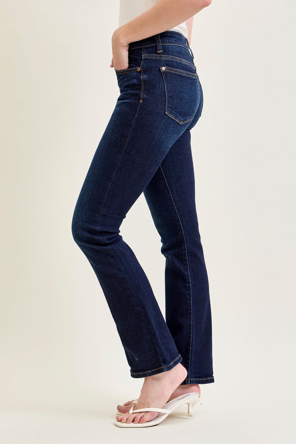 Elsy Whiskered Bootcut Jeans (32" Inseam)