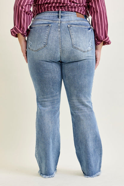 Dana High Rise Bootcut with Fray Hem - PLUS