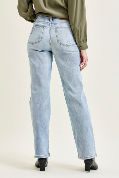 Florence High Rise Light Wash Straight Leg Jeans