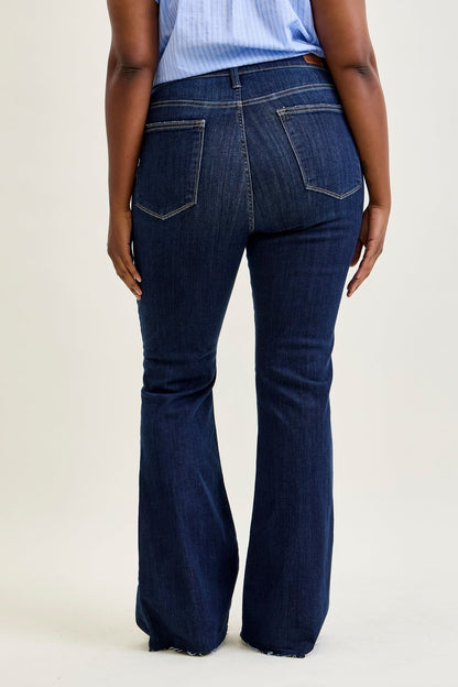 Lily High Rise Raw Hem Flare - PLUS